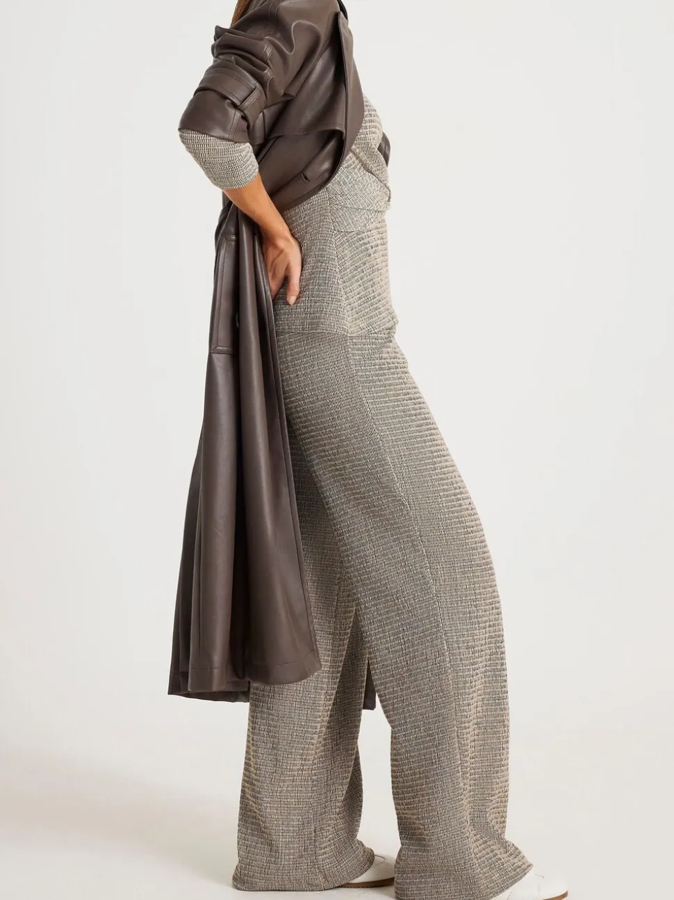 River Island Texture Wide Leg Relaxed Bottoms