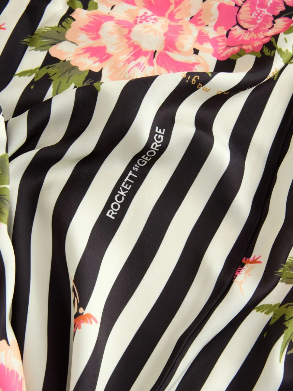 Rockett St George Flower Power Stripe Satin Robe
