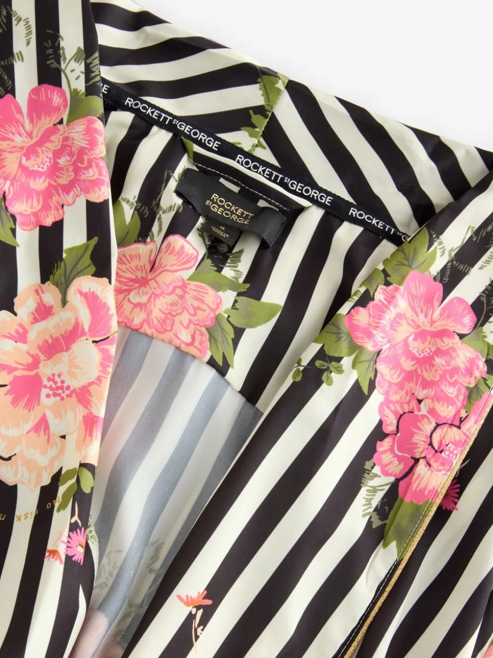 Rockett St George Flower Power Stripe Satin Robe