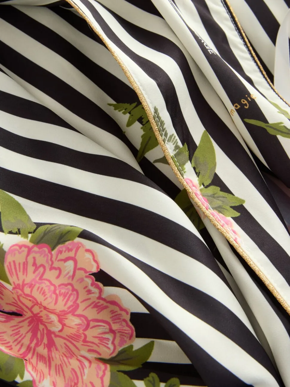 Rockett St George Flower Power Stripe Satin Robe