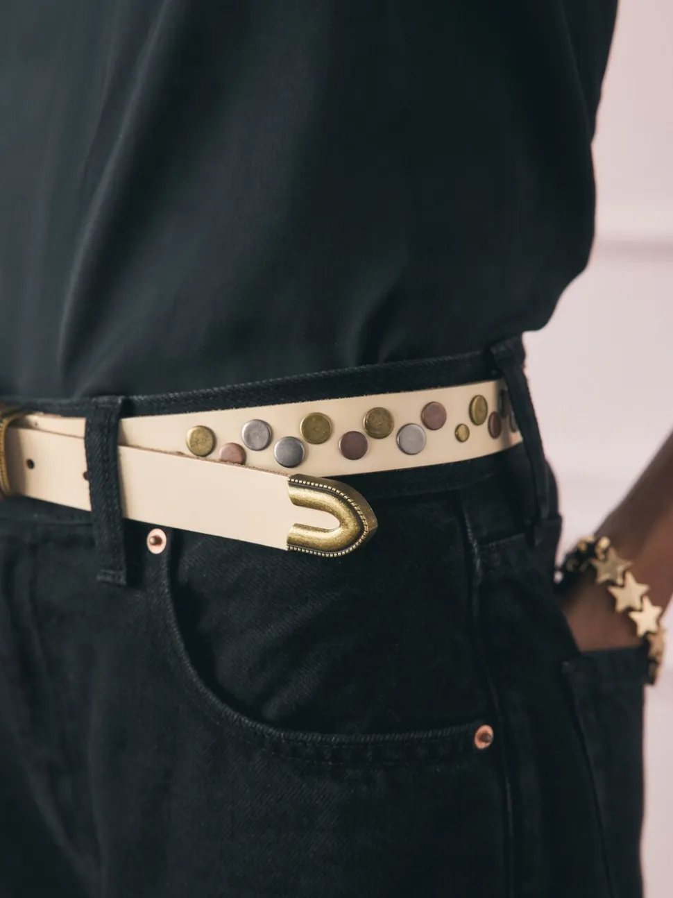 Rockett St George Leather Studded Belt