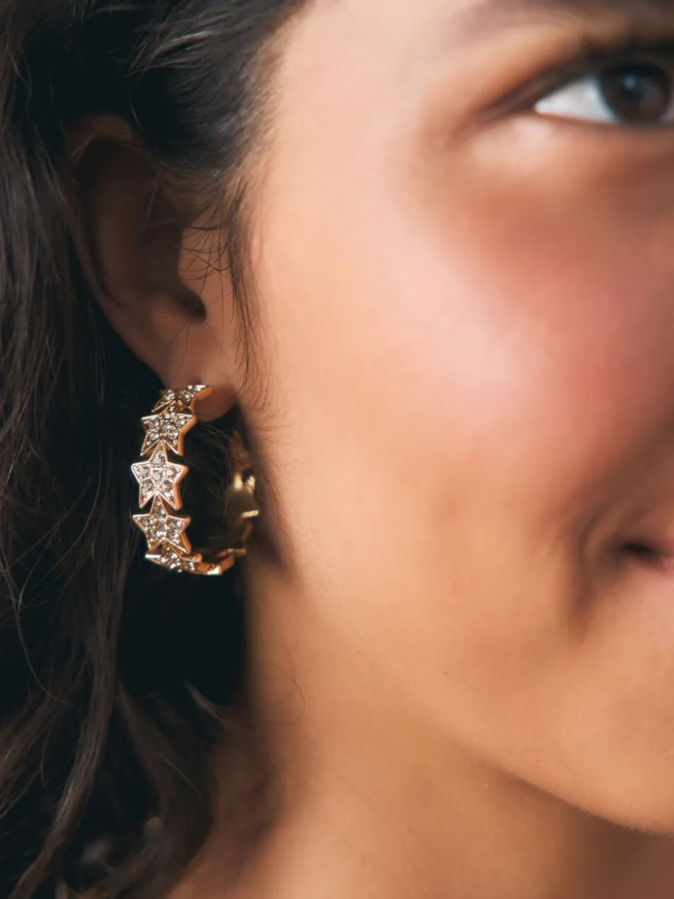 Rockett St George Sparkle Star Hoop Earrings