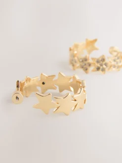 Rockett St George Sparkle Star Hoop Earrings