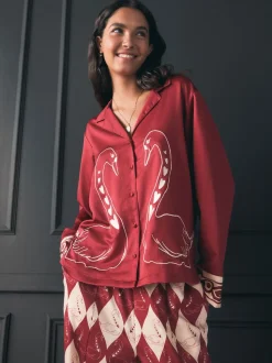 Rockett St George Textured Satin Button Through Pyjamas