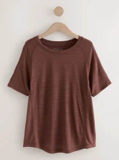 Roestbruin - Active Lichtgewicht T-shirt met ronde hals en korte mouwen