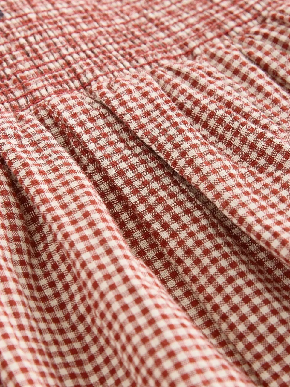 Roestbruin - Drop Waist Gingham Maxi Skirt