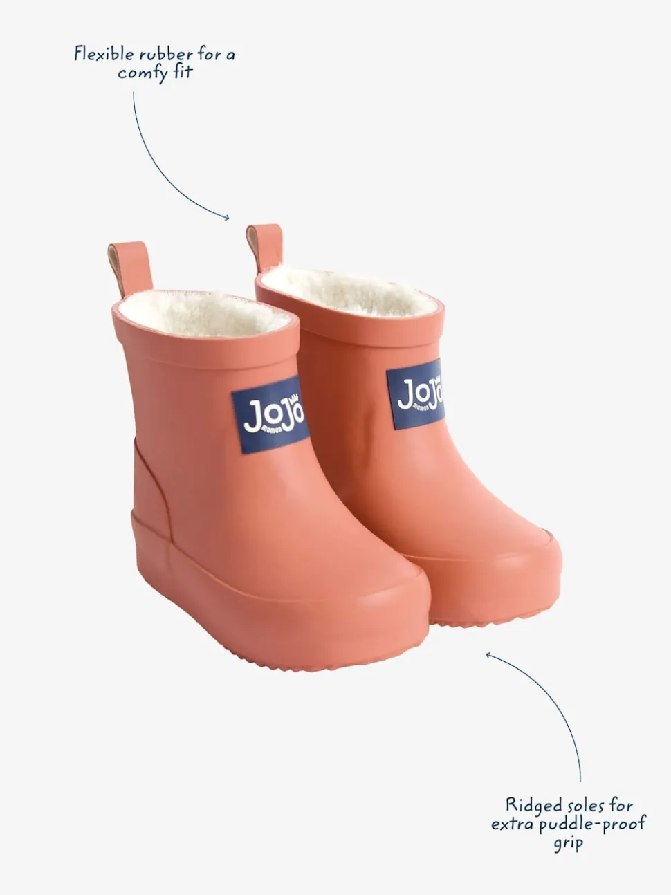 Roestbruin - JoJo Maman Bébé Short Cosy Lined Wellie Boot