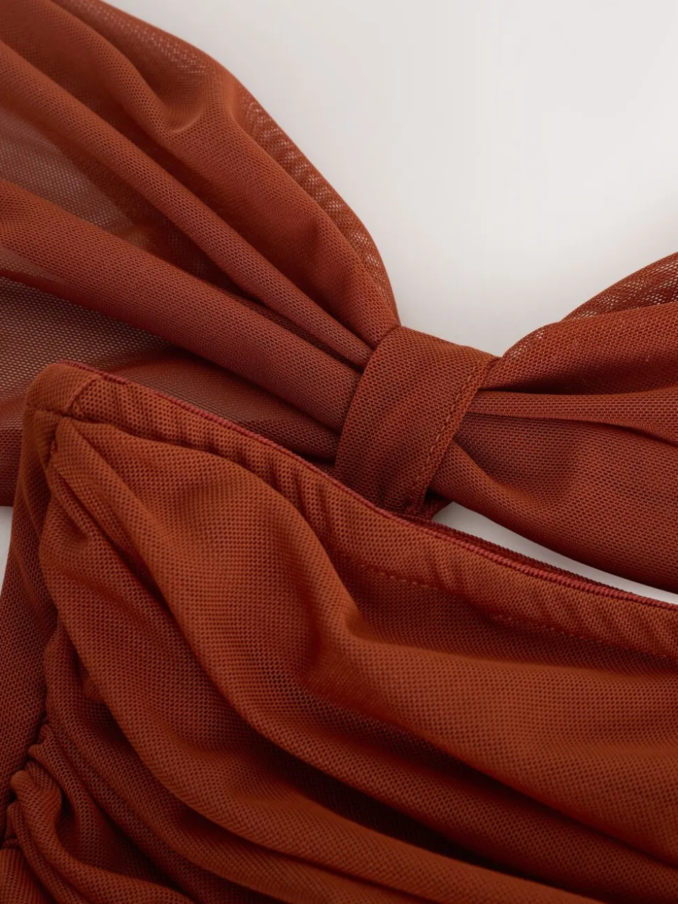 Roestbruin - Multiway mesh Maxi-jurk voor Bruiloftsgasten
