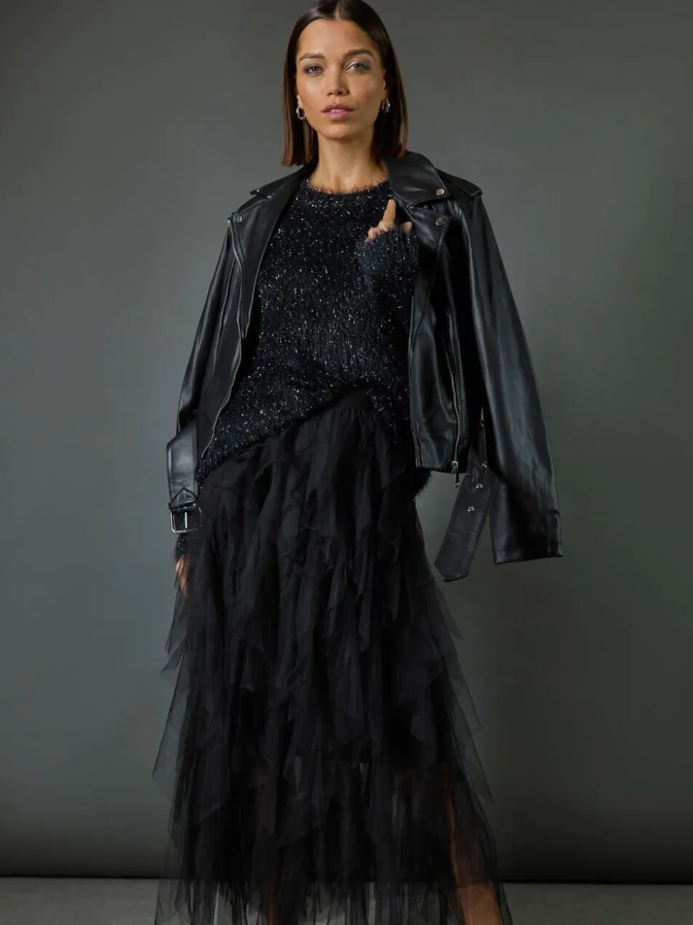 Roman - Elastische rok met mesh laag