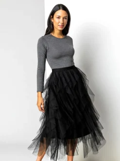 Roman - Elastische rok met mesh laag