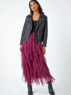 Roman - Elastische rok met mesh laag