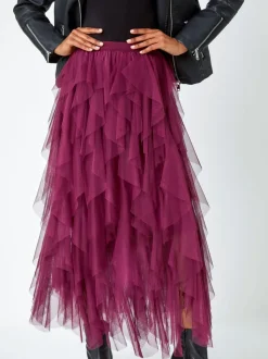 Roman - Elastische rok met mesh laag