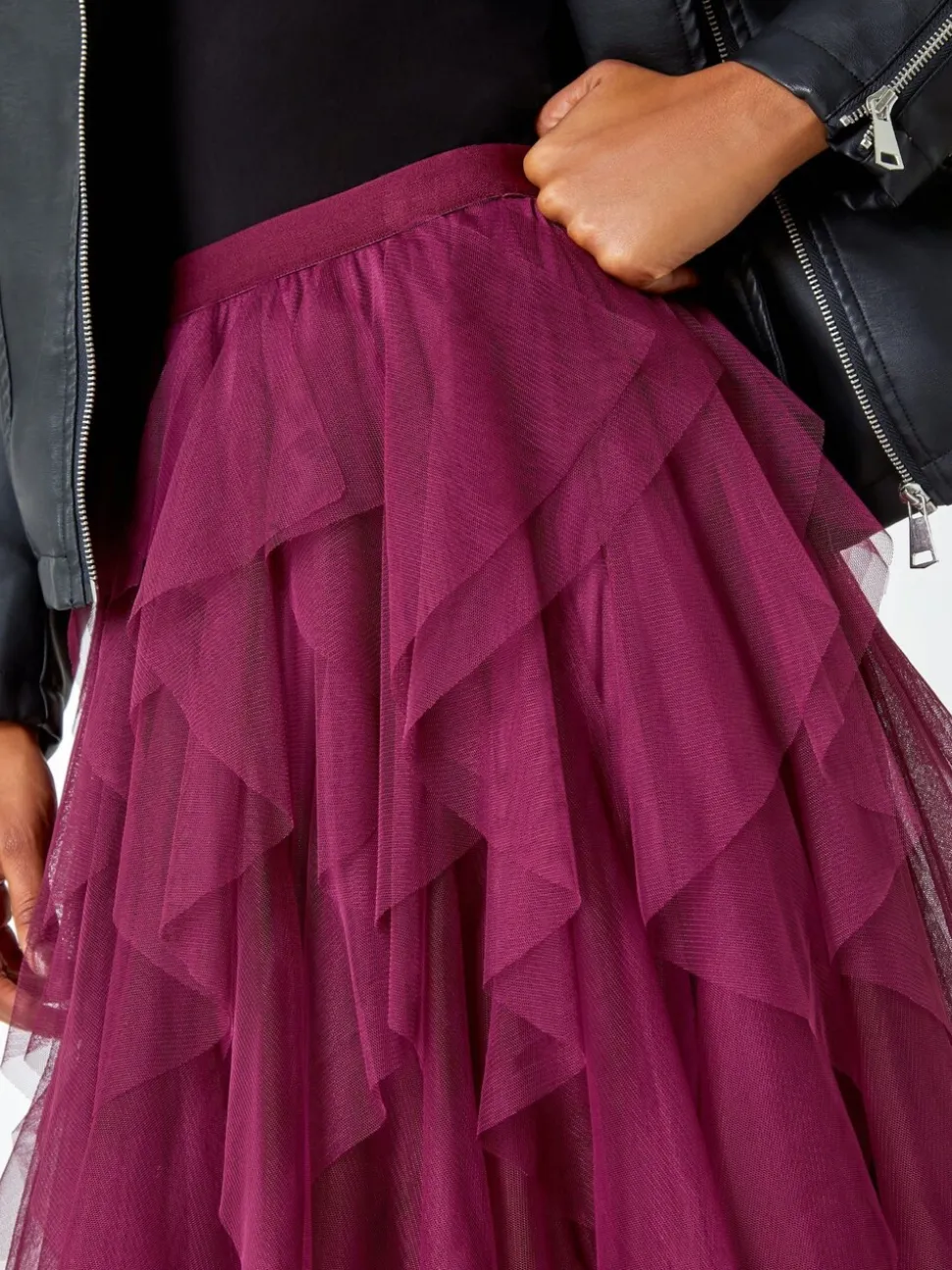 Roman - Elastische rok met mesh laag