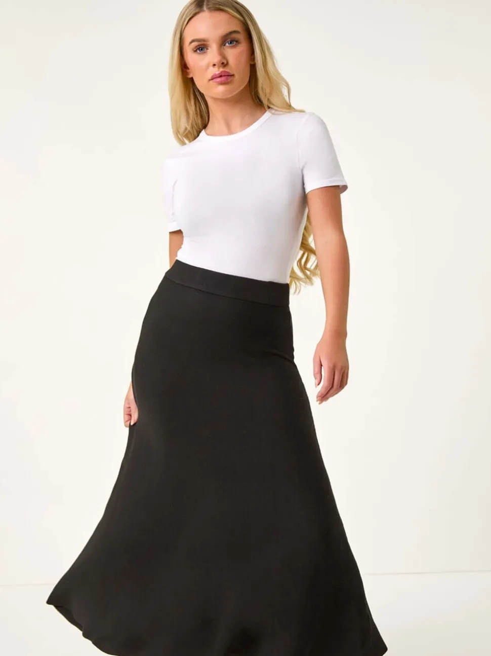 Roman Petite gebreide midirok met stretch
