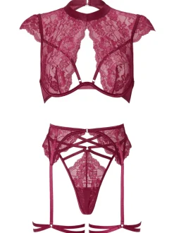 Rood - Ann Summers Zayna Lace Crotchless Set