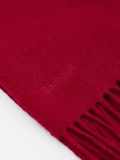 Rood - Barbour® geweven sjaal van lamswol