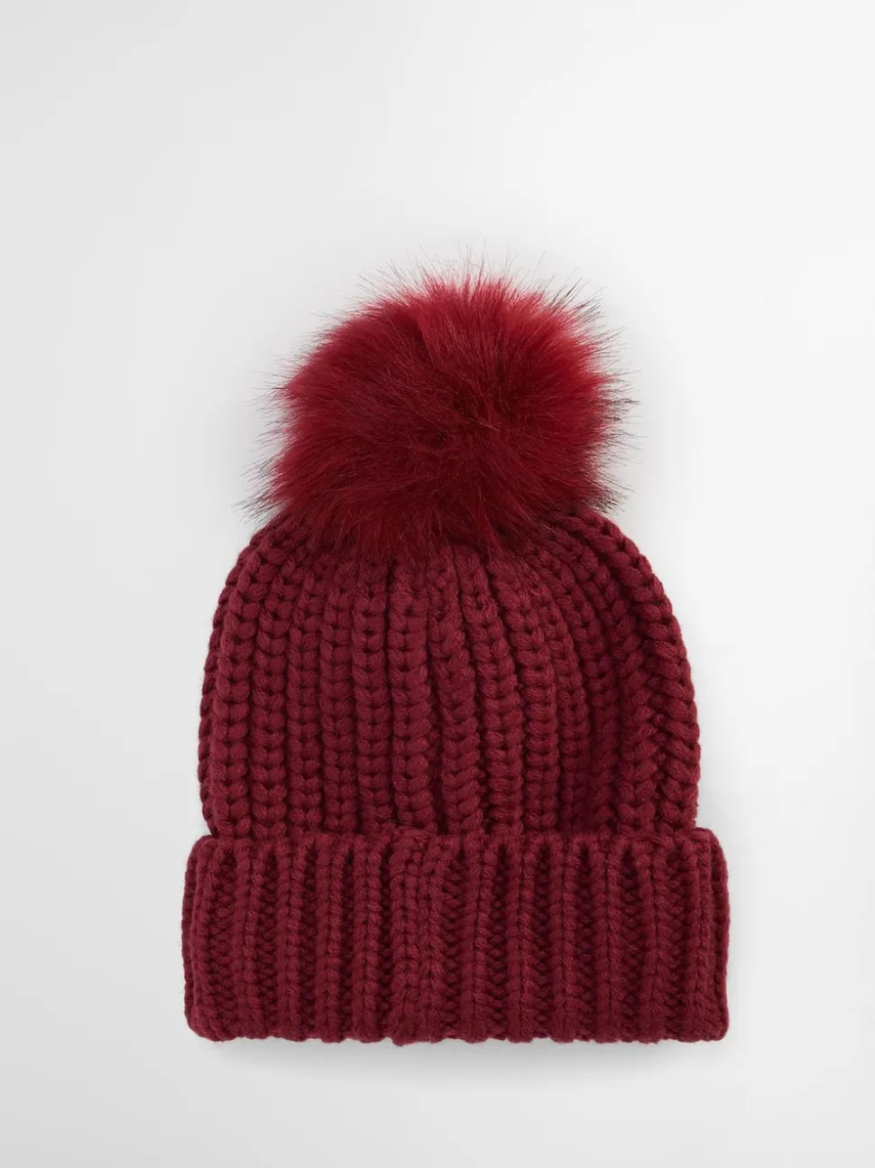 Rood - Barbour® Saltburn beanie-muts met pompon