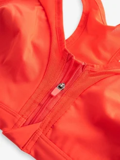 Rood - B-GG Active Sports high impact Dry Tech-sportbeha met rits aan de voorkant