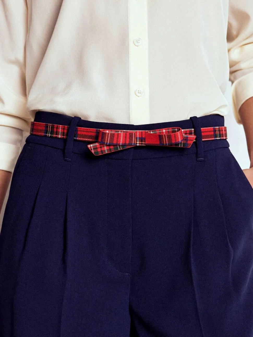 Rood - Boden Skinny Bow Belt