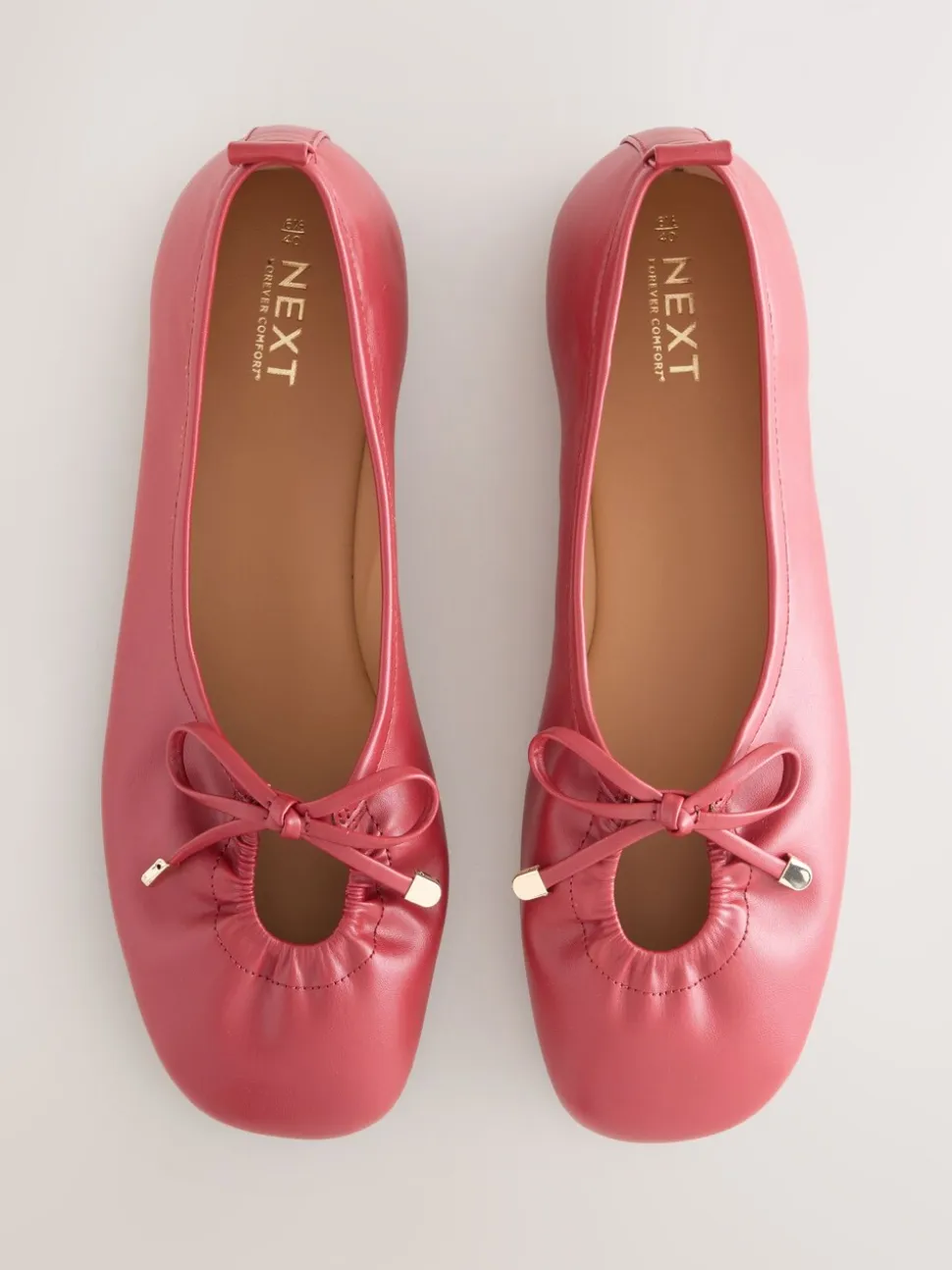 Rood - Forever Comfort® Tie Up Round Toe Ballet Flats