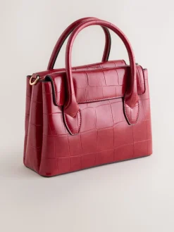 Rood - Handtas met krokodillenleereffect