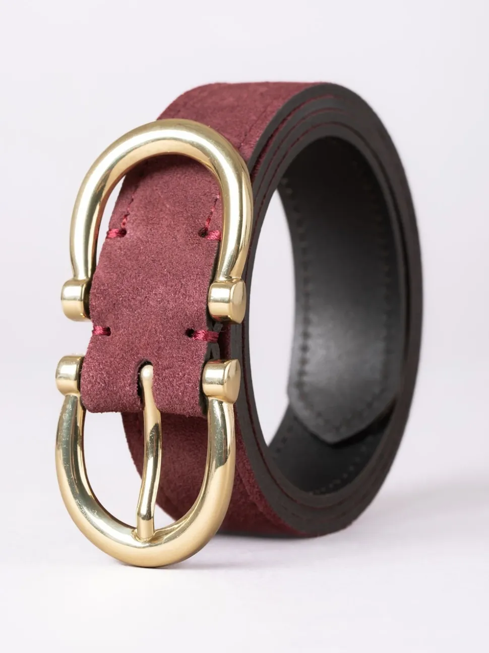 Rood - Lakeland Leather Bowness Suède Riem met Dubbele Gesp