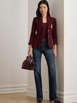 Rood - Lauren Ralph Lauren Blazer met Anfisa Crest-logo