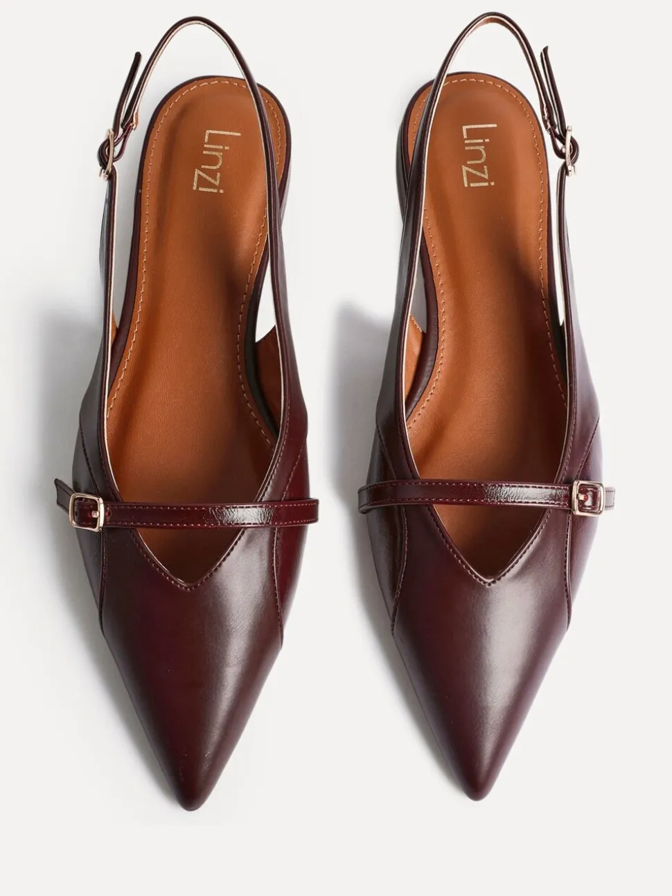 Rood - Linzi Prague Lage schoenen met spitse neus en gespdetail