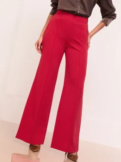 Rood - Lipsy - Broek met wijde pijpen en hoge taille