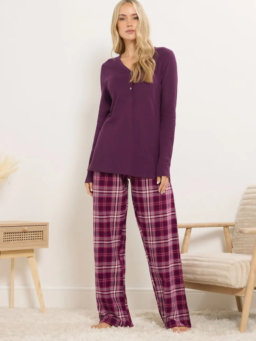 Rood - Long Tall Sally geruite pyjama