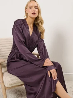 Rood - Long Tall Sally Satin Maxi Robe