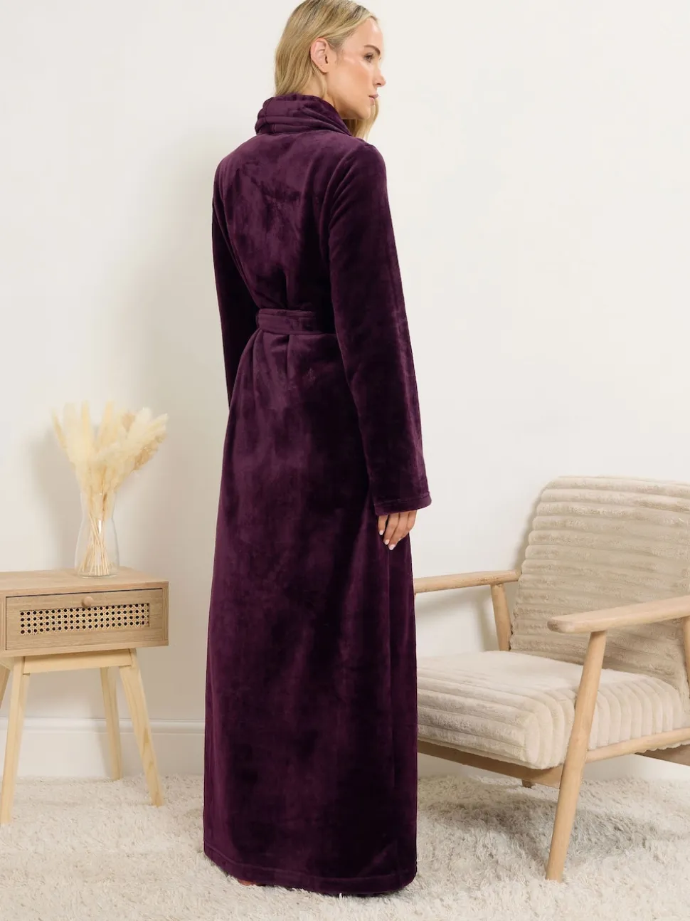Rood - Long Tall Sally Super Luxe Shawl Maxi Robe