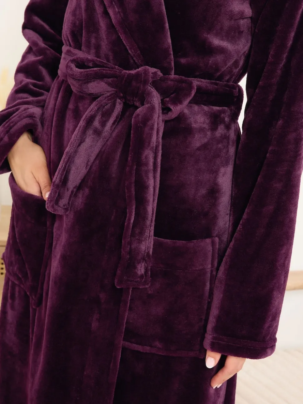 Rood - Long Tall Sally Super Luxe Shawl Maxi Robe