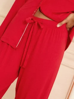 Rood - Love & Roses Button Down Pyjamas Set