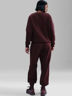 Rood - Nike oversized Phoenix joggingbroek van fleece met hoge taille