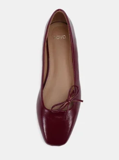 Rood - Novo Camilla Asymetric Bow Ballerinas
