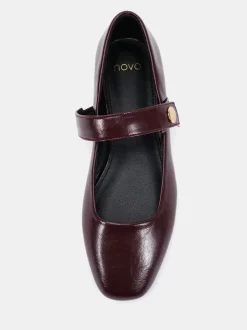 Rood - Novo CANDY Mary Jane Stud Flat Shoes