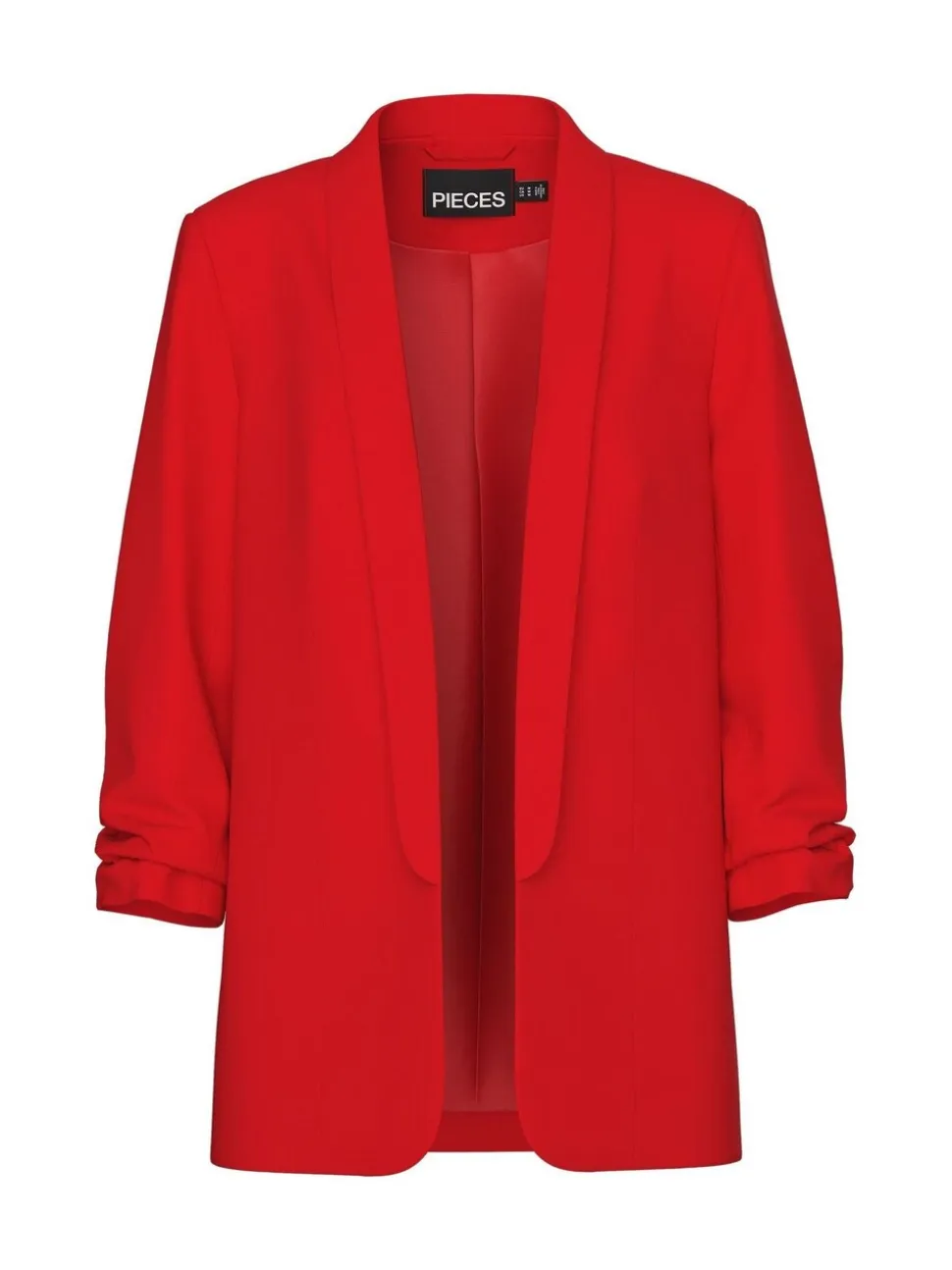Rood - Pieces blazer met gerimpelde mouwen