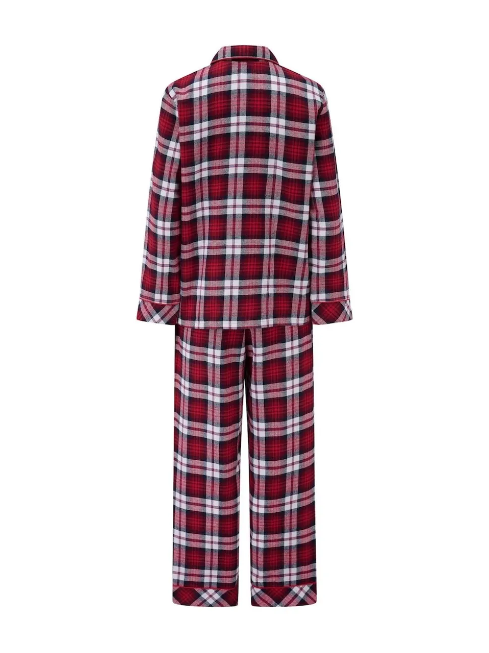 Rood - Pour Moi geschenkset van behaaglijke geborsteld katoenen pyjama met ruit
