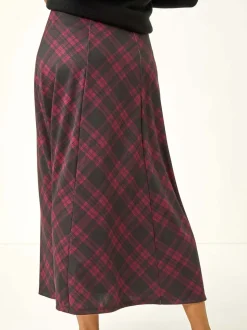 Rood - Roman Panelled Check Midi Skirt