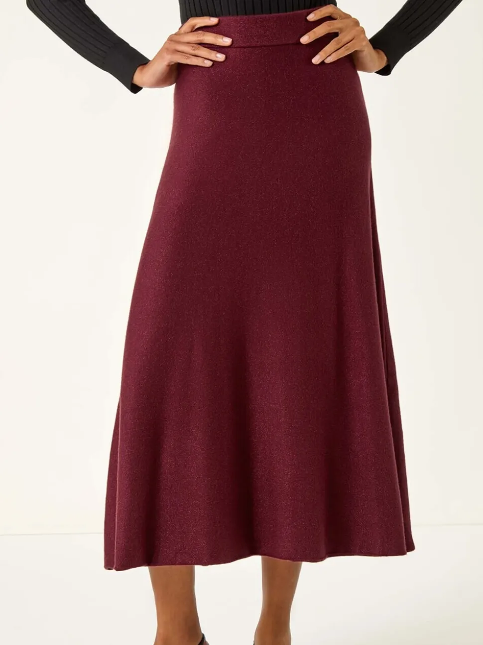 Rood - Roman Shimmer Knit Midi Skirt