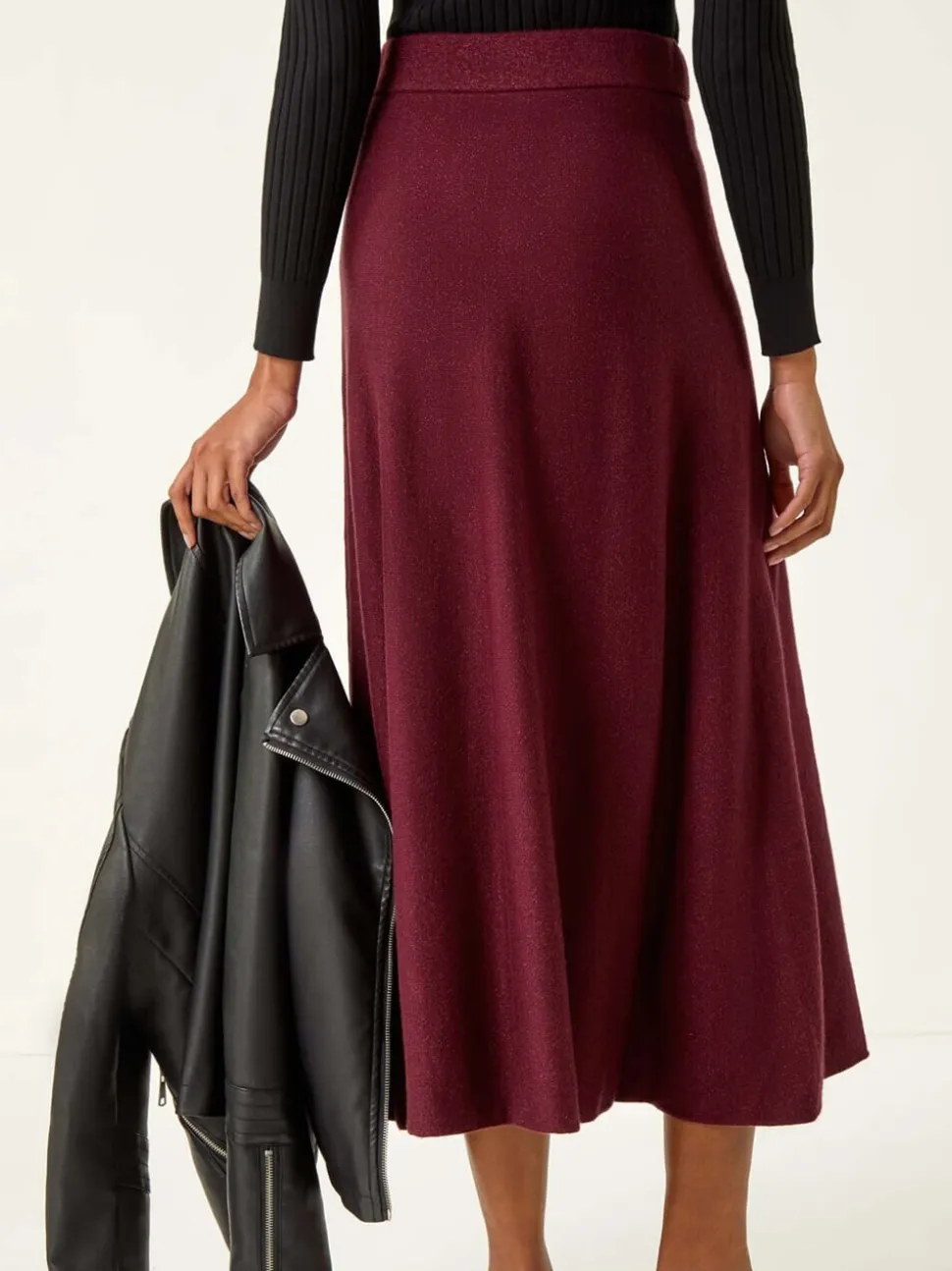 Rood - Roman Shimmer Knit Midi Skirt