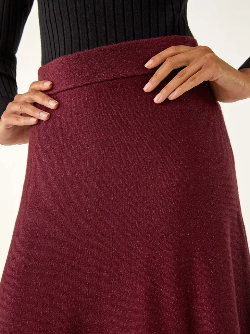 Rood - Roman Shimmer Knit Midi Skirt