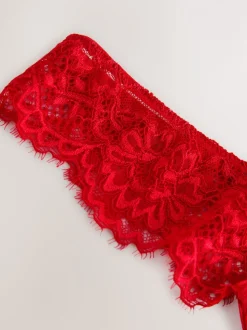 Rood - Slipjes met kant