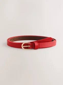 Rood - Smalle leren riem