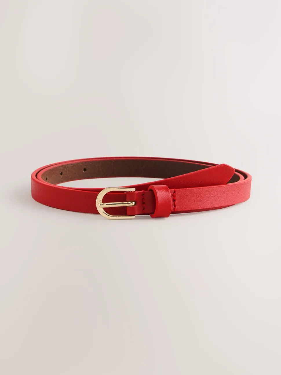 Rood - Smalle leren riem