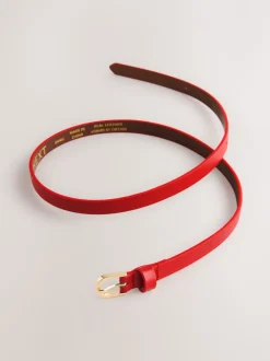 Rood - Smalle leren riem