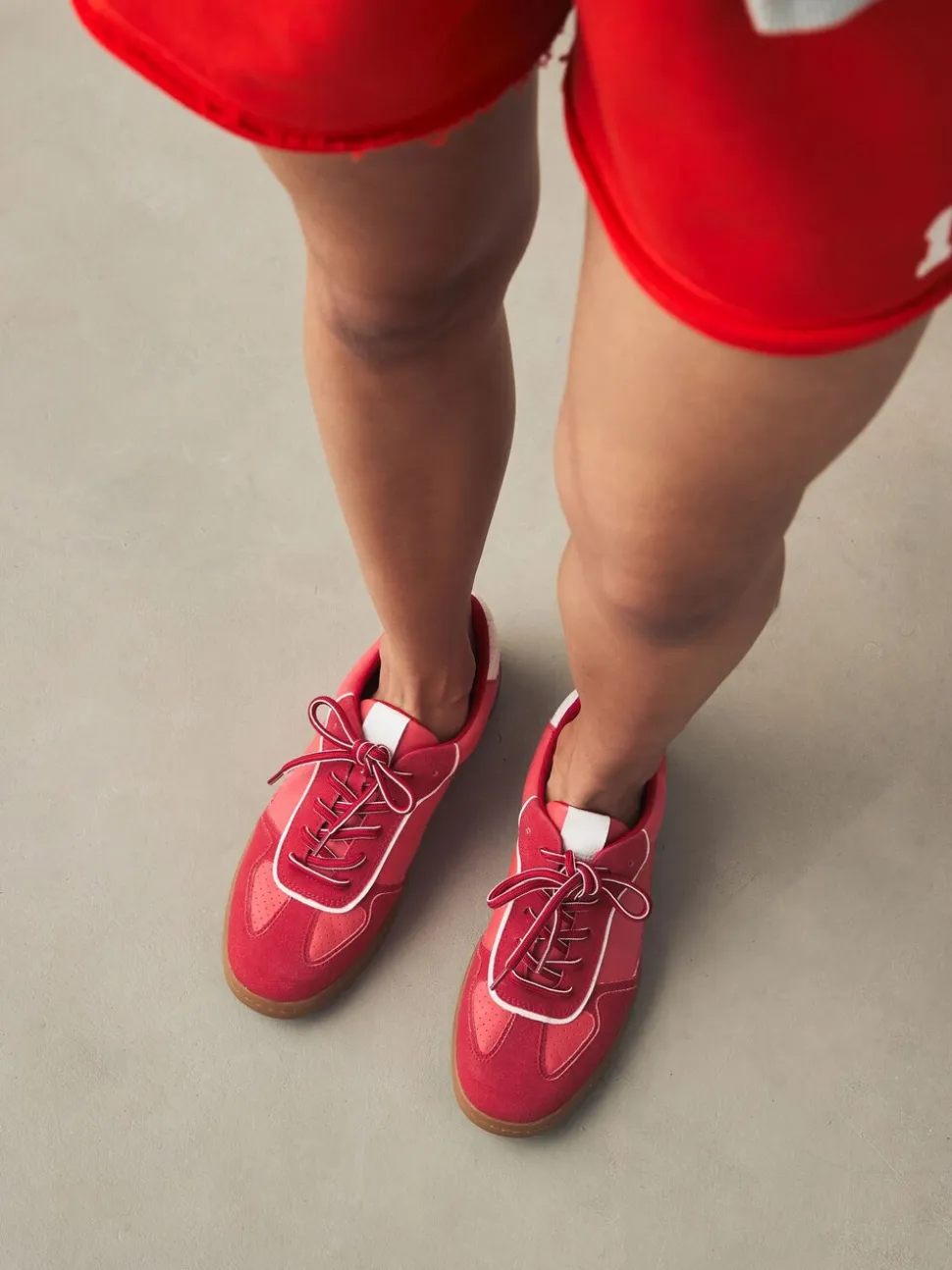 Rood - Sneaker met veters