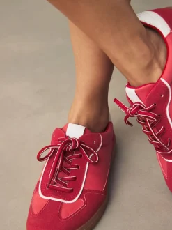 Rood - Sneaker met veters