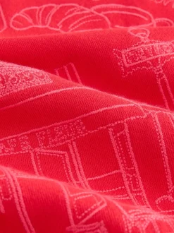 Rood - Sweatshirt met borduursel